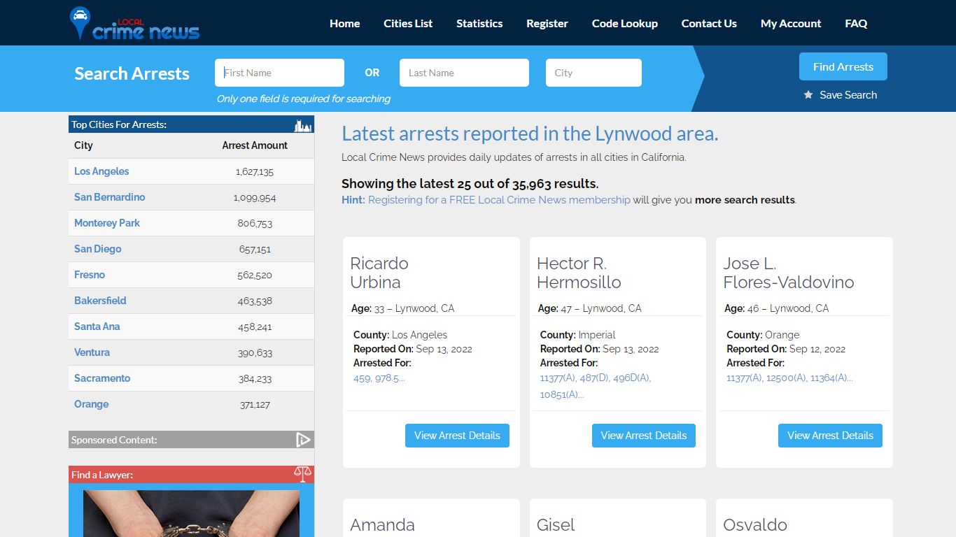 Lynwood California Arrest Records | Local Crime News